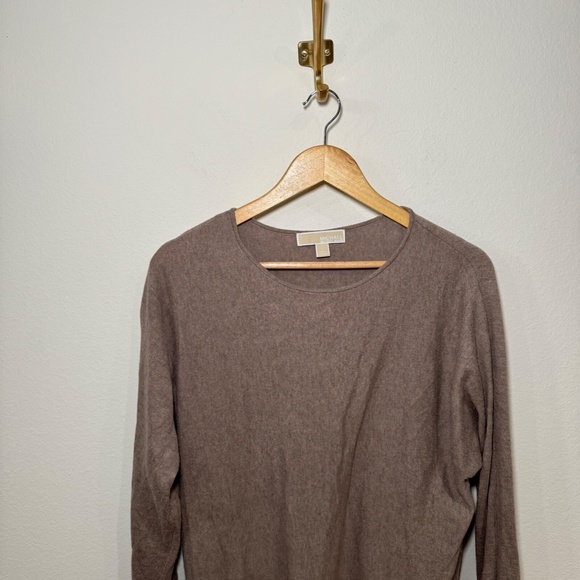 Michael Kors Women’s Large Taupe Brown Knit Sweater Long Sleeve Pullover Top - Picture 2 of 5